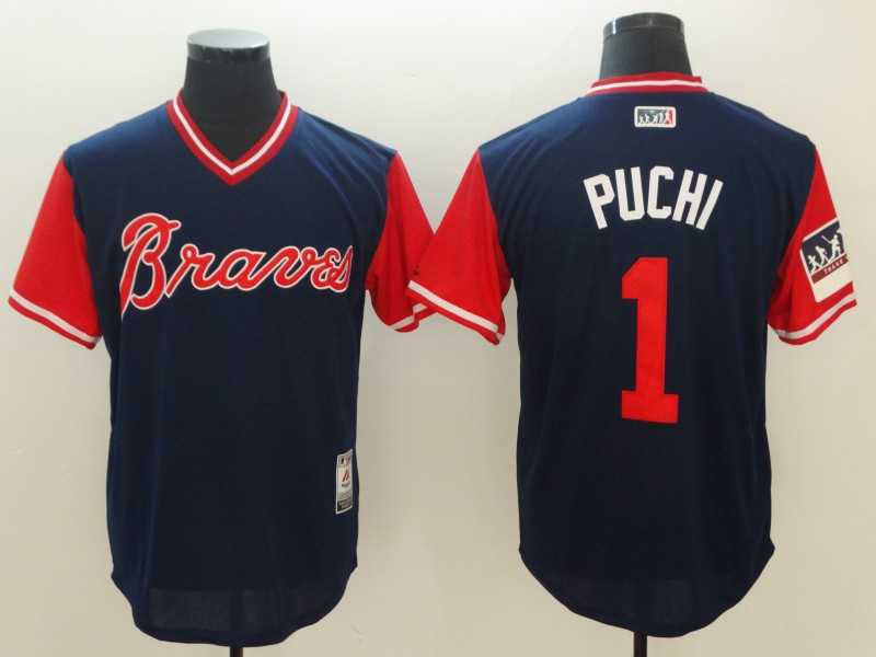 Braves 1 Ozzie Albies Puchi Navy 2018 Players Weekend Authentic Team Jerseys,We sell and wholesale Braves 1 Ozzie Albies Puchi Navy 2018 Players Weekend Authentic Team Jerseys on line form chian!
